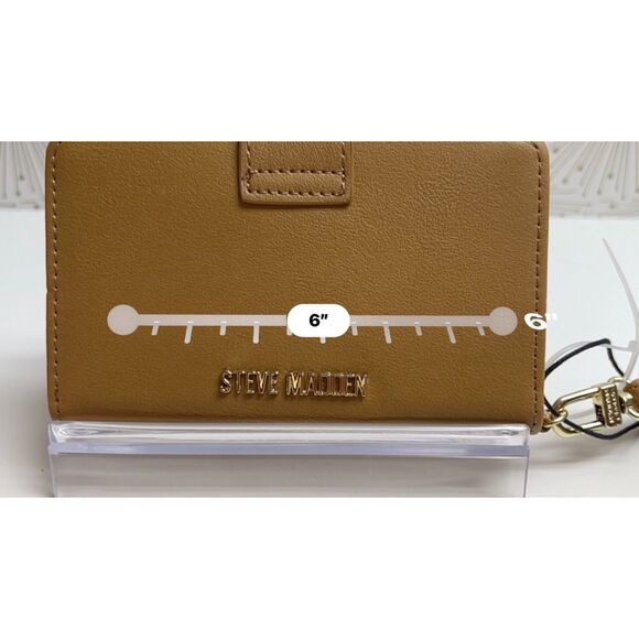 NWT Steve Madden tan bifold wallet/wristlet with detachable card case - Picture 5 of 6